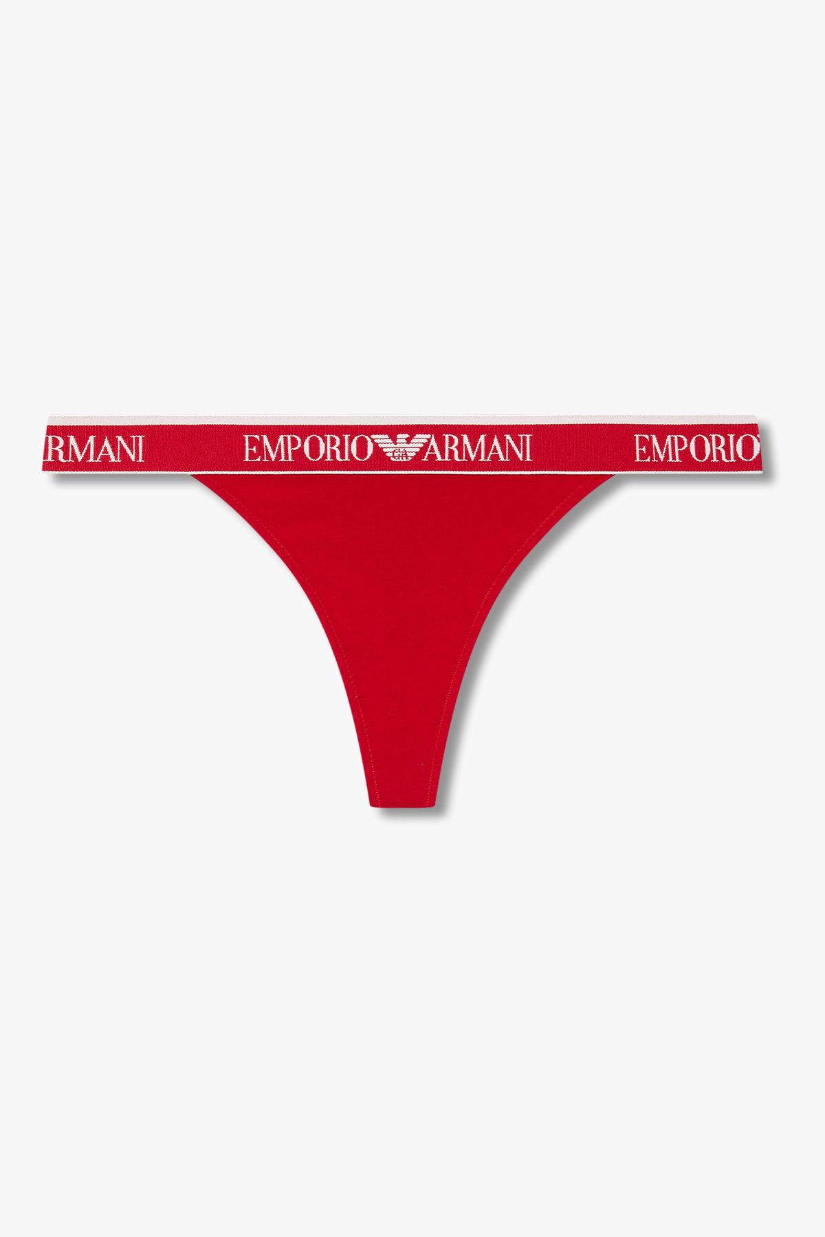 엠포리오 아르마니 언더웨어(EMPORIO ARMANI UNDERWEAR) 여성 리피트 로고 코튼 티팬티_레드 0825310513