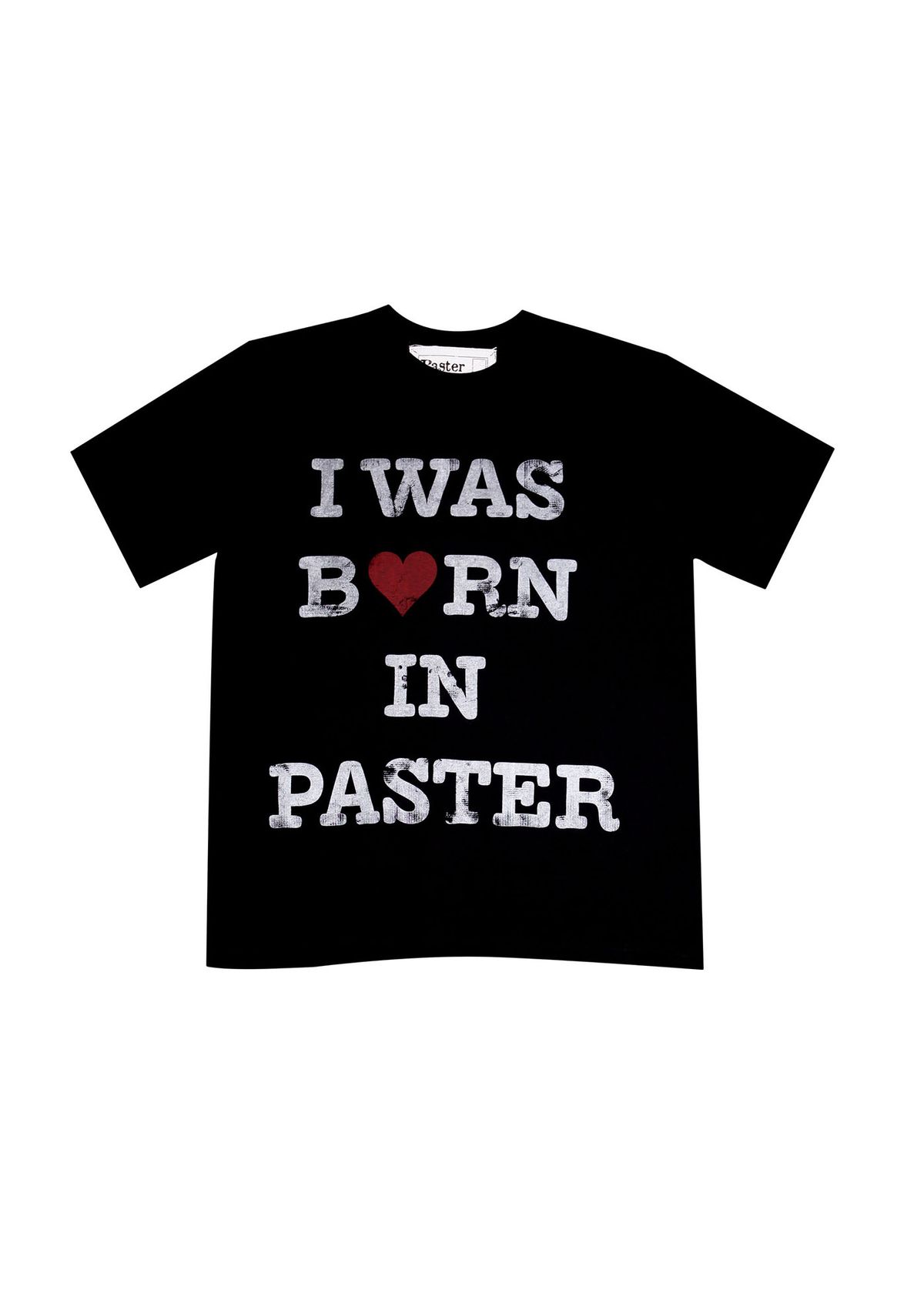 패스터(PASTER) 아이 워즈 본 인 맨즈 티셔츠, 블랙