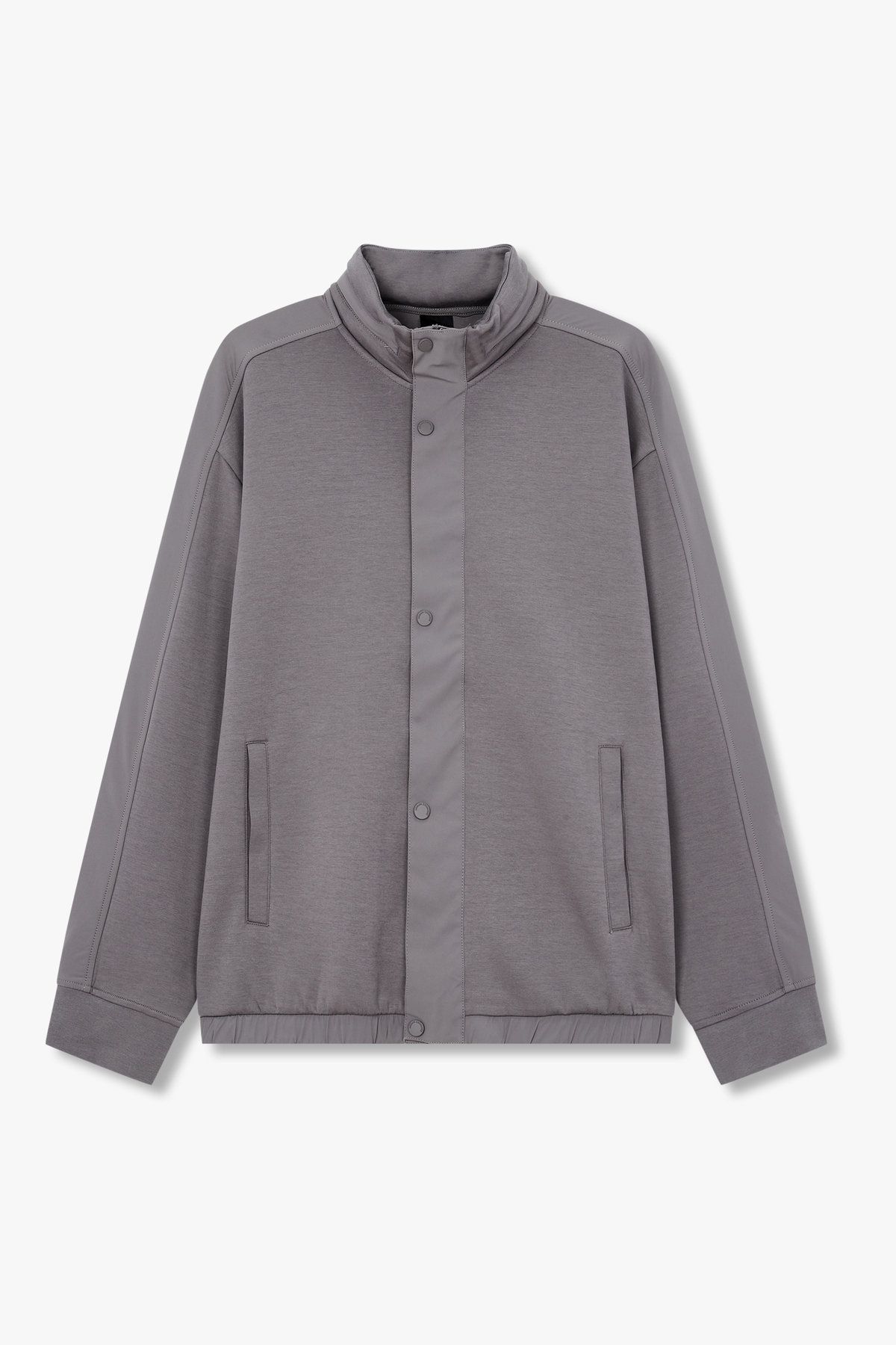 아르마니 익스체인지(ARMANI EXCHANGE) 남성 패치 디테일 하이넥 히든 후드 자켓_다크 그레이 A415331011