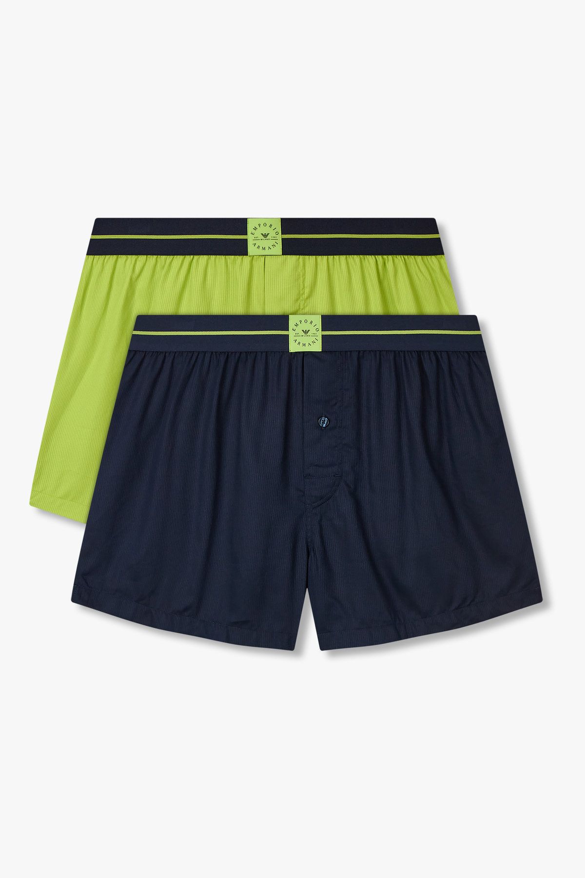 엠포리오 아르마니 언더웨어(EMPORIO ARMANI UNDERWEAR) 남성 라인 밴딩 코튼 트렁크 2PACK_멀티 08M5361004