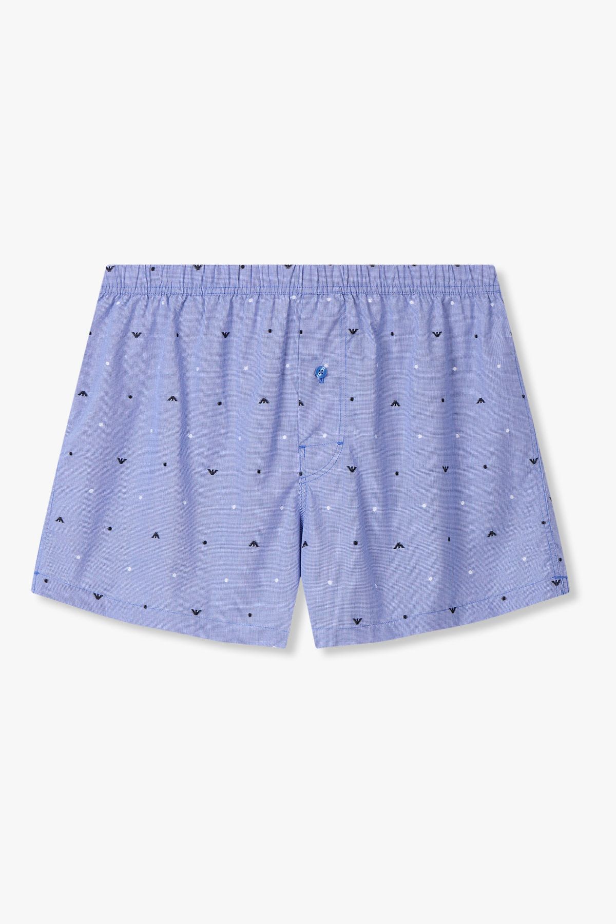 엠포리오 아르마니 언더웨어(EMPORIO ARMANI UNDERWEAR) 남성 로고 패턴 코튼 트렁크_블루 0815312101
