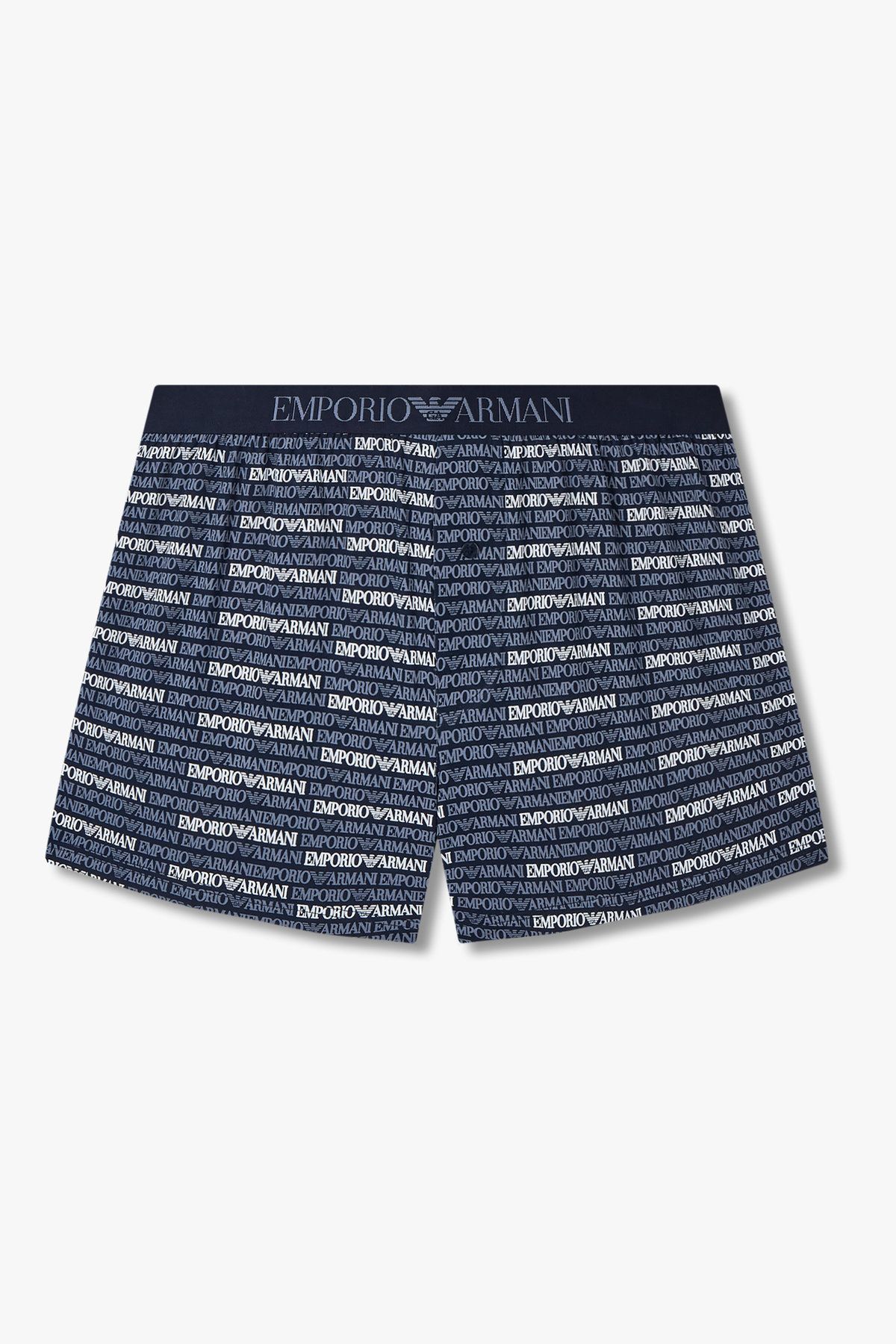 엠포리오 아르마니 언더웨어(EMPORIO ARMANI UNDERWEAR) 남성 로고 패턴드 코튼 트렁크_네이비 0815312095