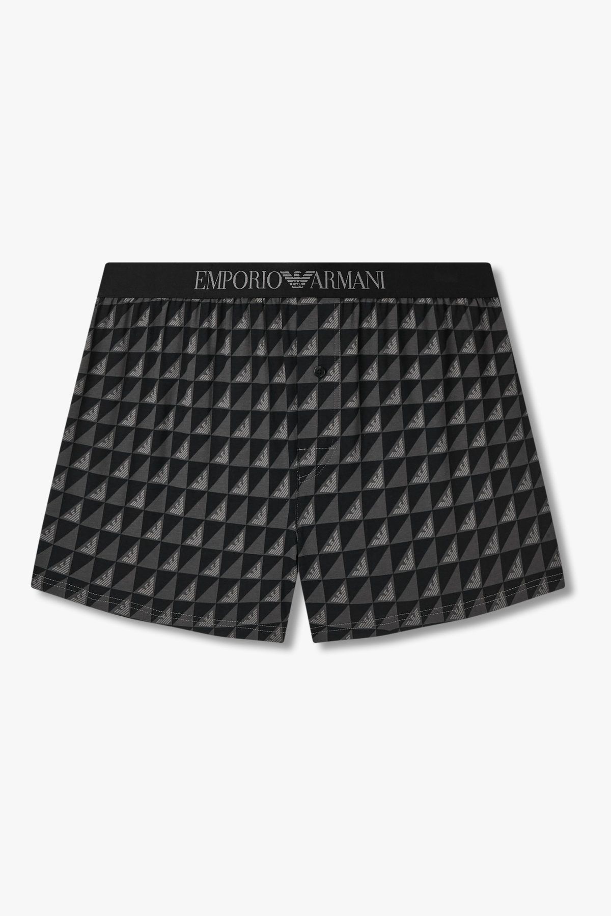 엠포리오 아르마니 언더웨어(EMPORIO ARMANI UNDERWEAR) 남성 로고 패턴드 코튼 트렁크_블랙 0815312096