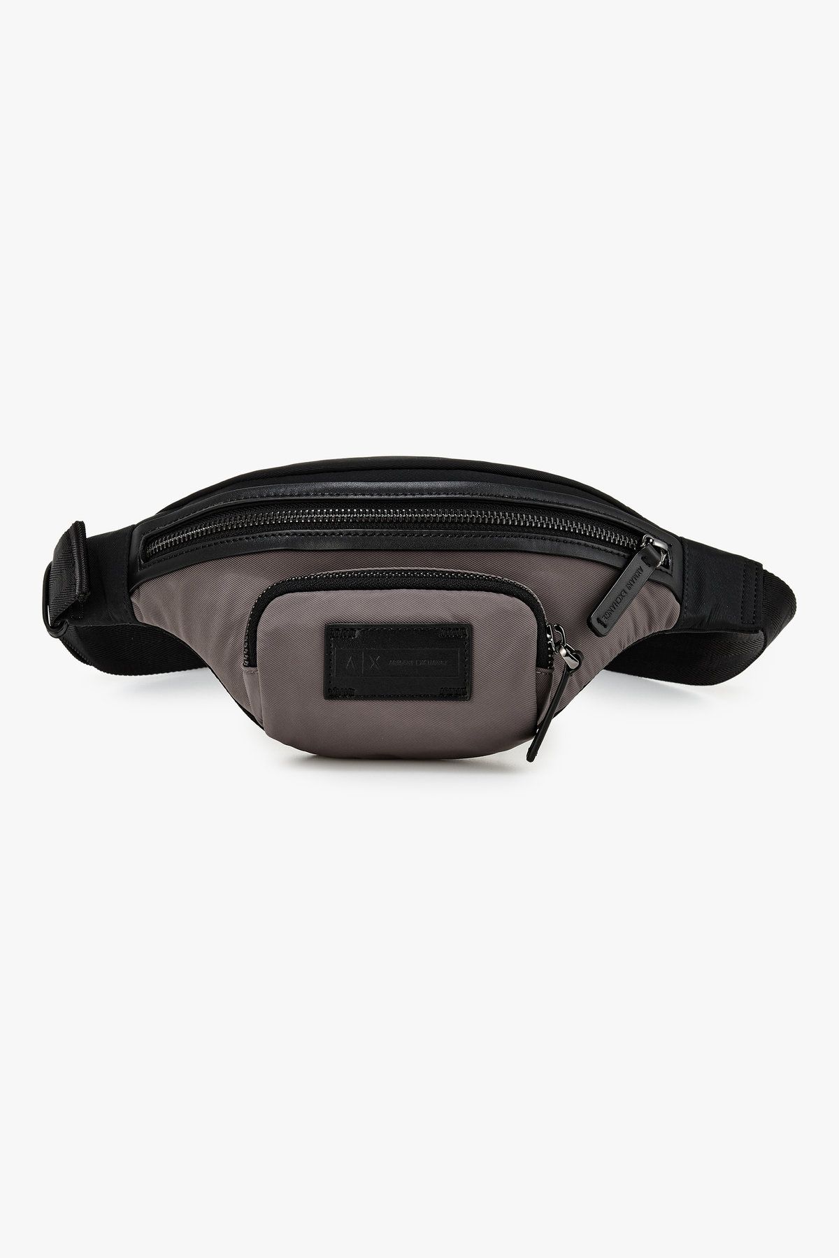 아르마니 익스체인지(ARMANI EXCHANGE) 남성 로고 패치 폴리 벨트백_다크 그레이 A415370005