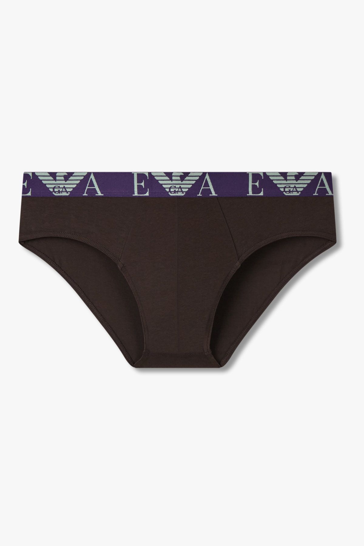 엠포리오 아르마니 언더웨어(EMPORIO ARMANI UNDERWEAR) 남성 빅 로고 밴딩 코튼 브리프_초코 0815311300
