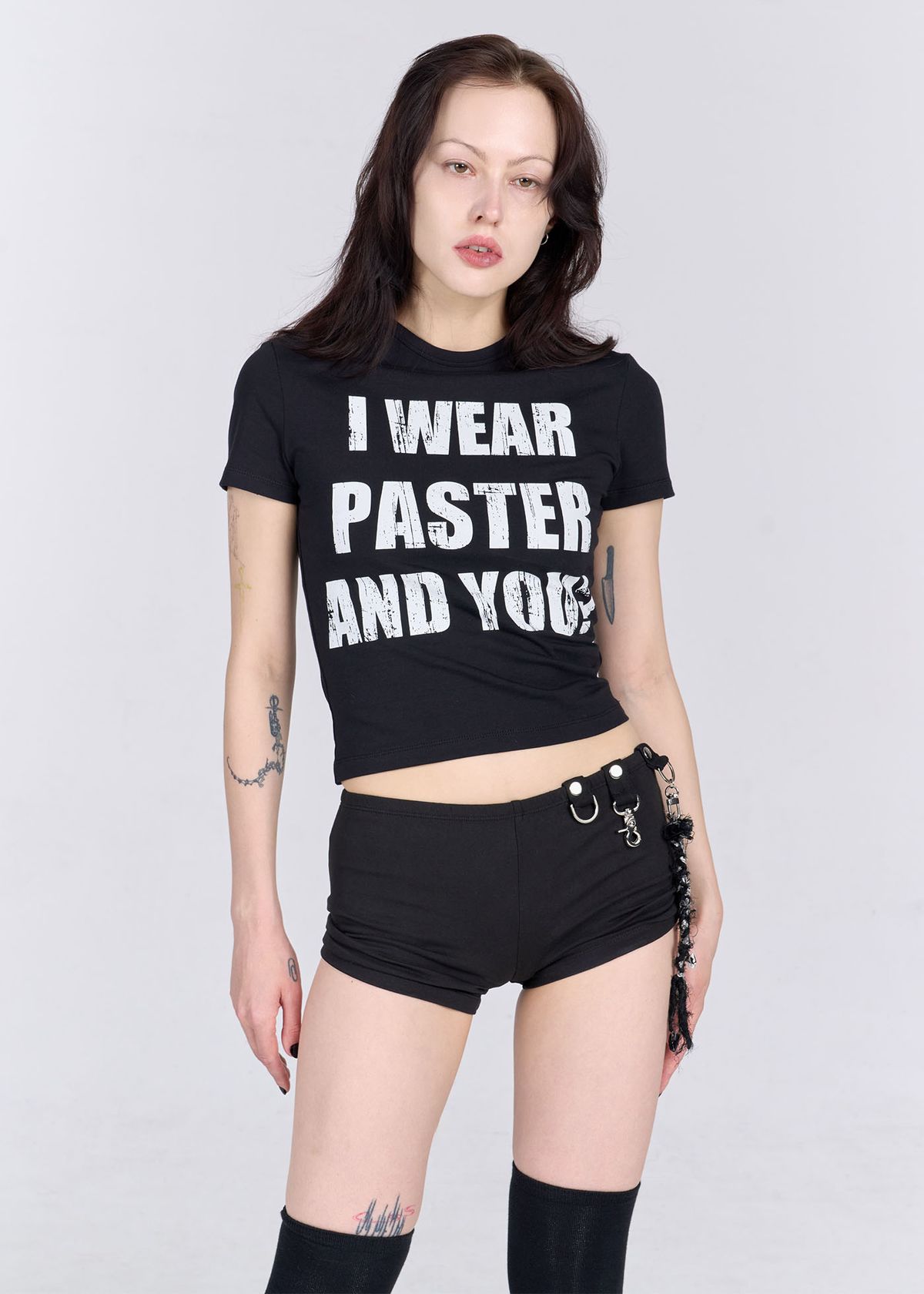 패스터(PASTER) 아이 웨어 패스터 티셔츠, 블랙