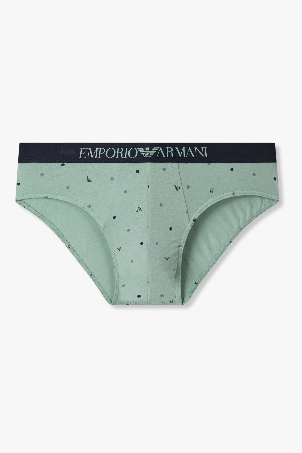 엠포리오 아르마니 언더웨어(EMPORIO ARMANI UNDERWEAR) 남성 로고 패턴드 코튼 브리프_민트 0815311033