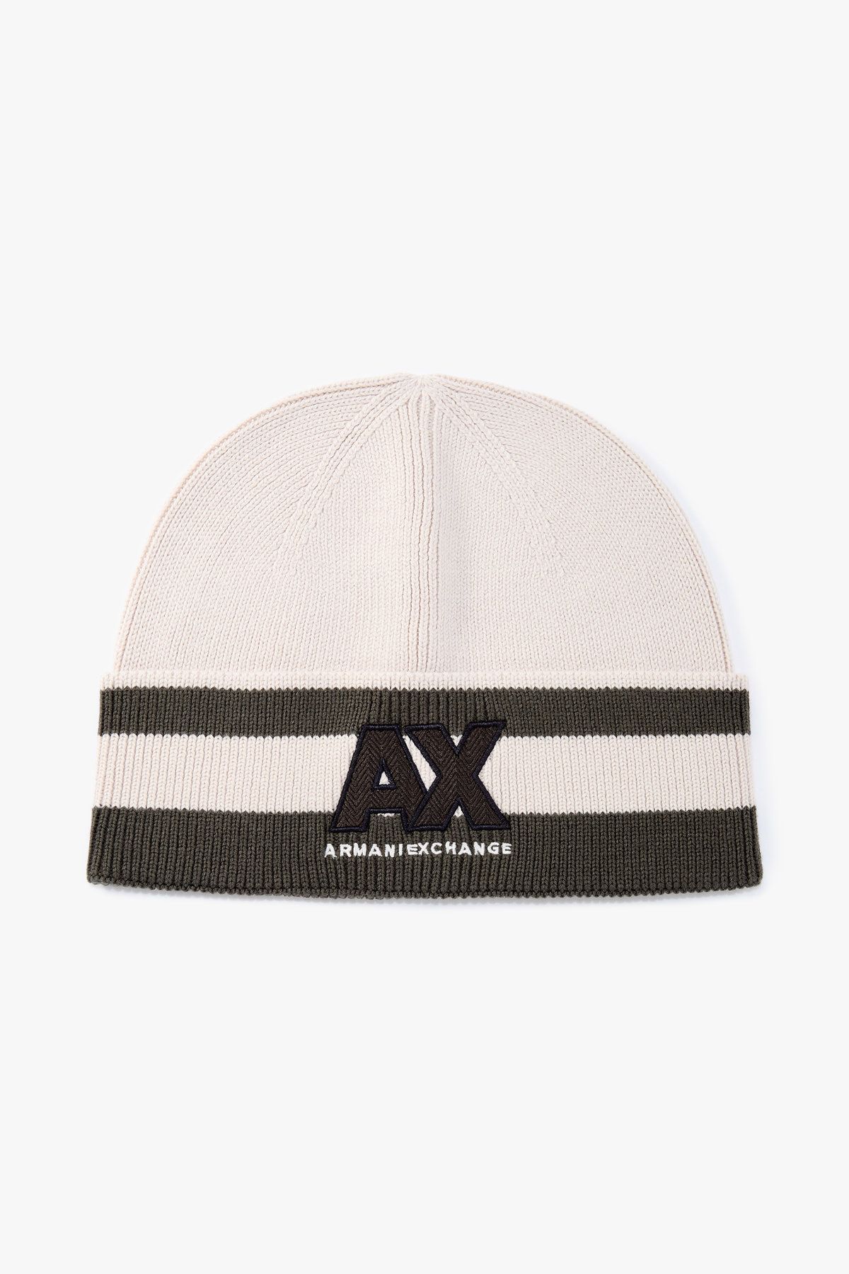 아르마니 익스체인지(ARMANI EXCHANGE) 남성 울 블렌드 스트라이프 비니_라이트 베이지 A415372003