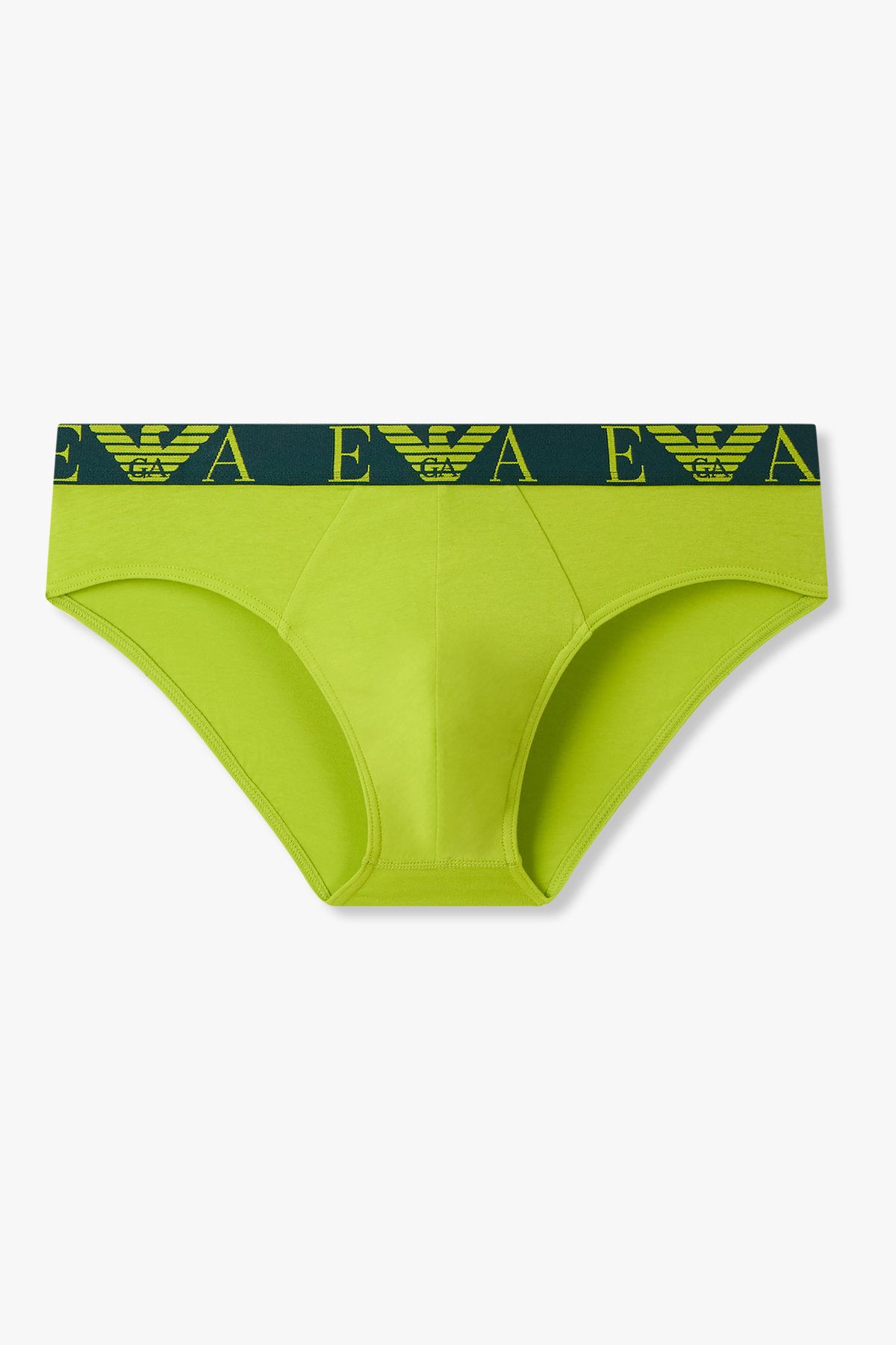 엠포리오 아르마니 언더웨어(EMPORIO ARMANI UNDERWEAR) 남성 빅 로고 밴딩 코튼 브리프_라임 0815311305