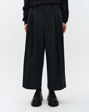 스트럭처 크롭 와이드 팬츠 차콜 ZH5PT516CH