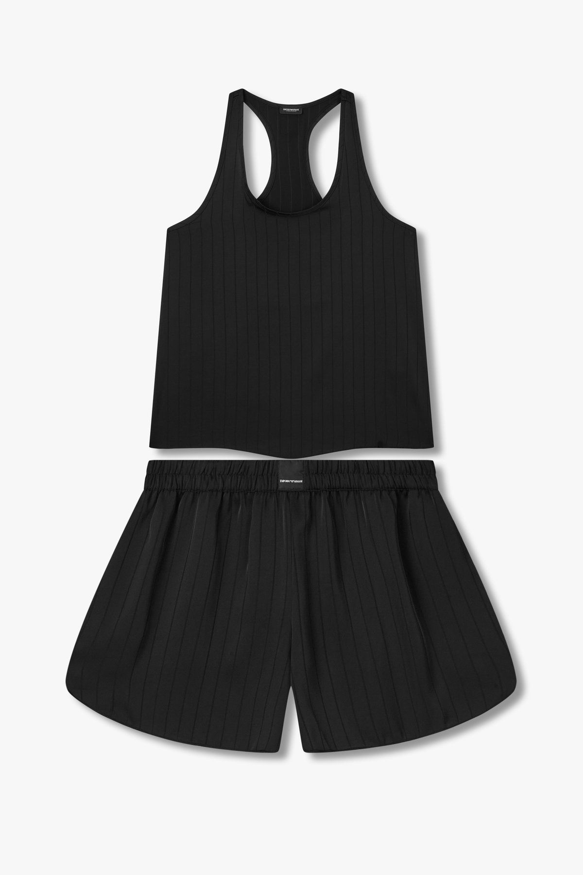 엠포리오 아르마니 언더웨어(EMPORIO ARMANI UNDERWEAR) 여성 스트라이프 라운지 상하의 세트_블랙 08W5339501