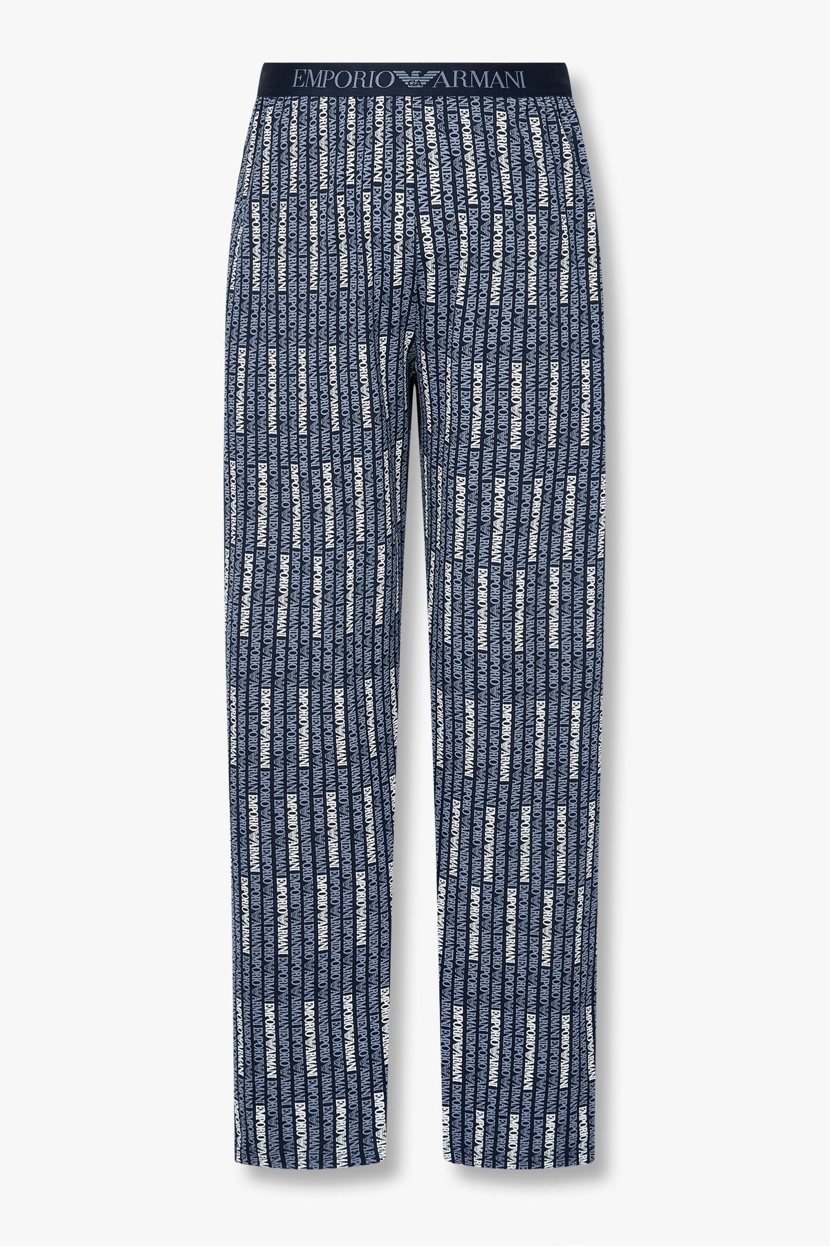 엠포리오 아르마니 언더웨어(EMPORIO ARMANI UNDERWEAR) 남성 로고 패턴 엘라스틱 라운지 팬츠_네이비 0815332006