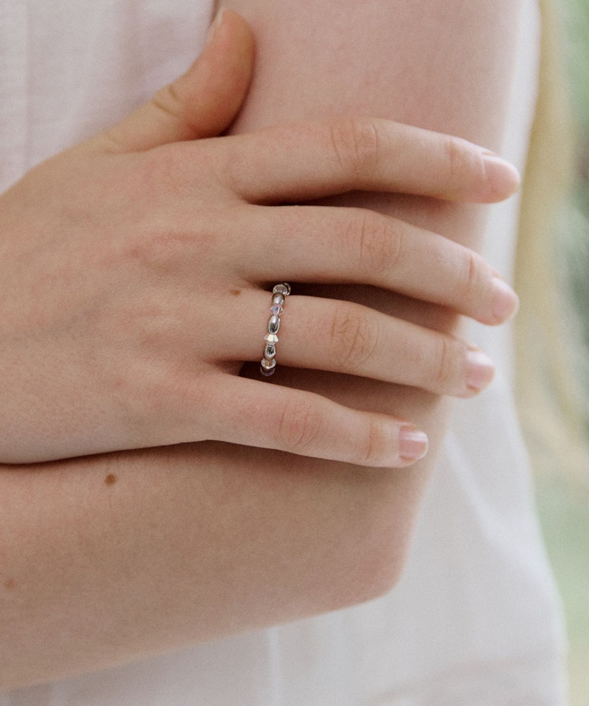 메리모티브(MERRYMOTIVE) Bright surgical and crystal ring