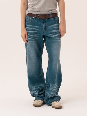 로우 웨이스트 스트레이트 데님 팬츠