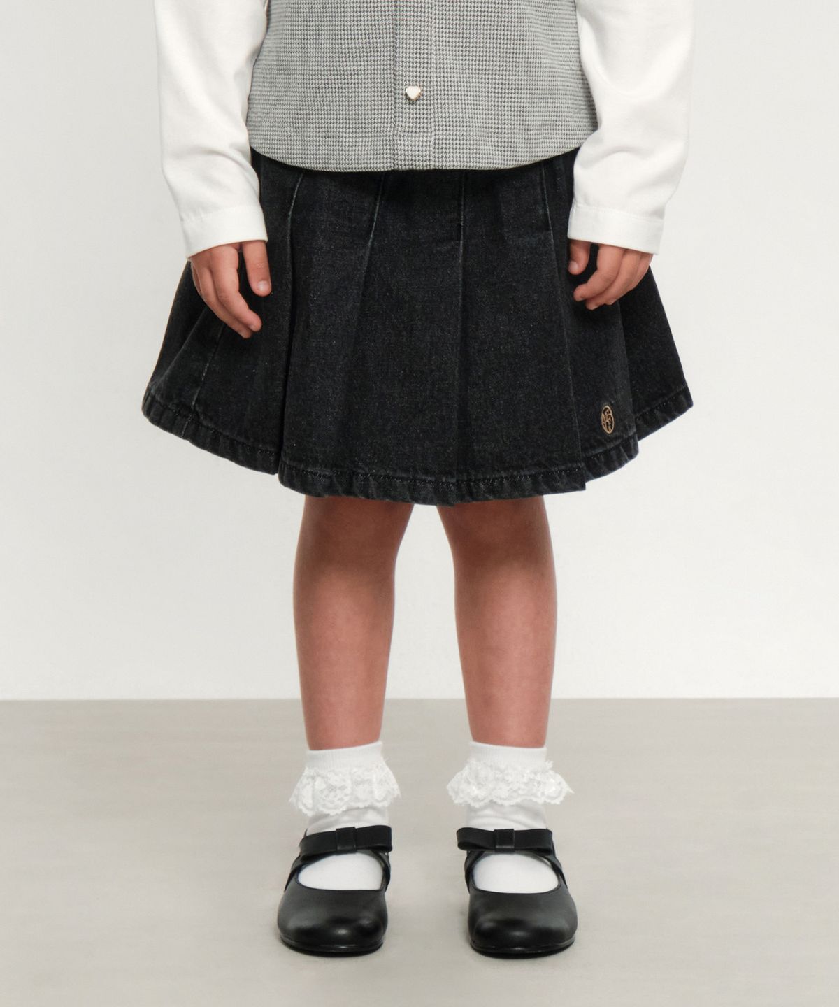 마리떼 키즈(MARITHÉ KIDS) KIDS W PLEATED DENIM SKIRT black