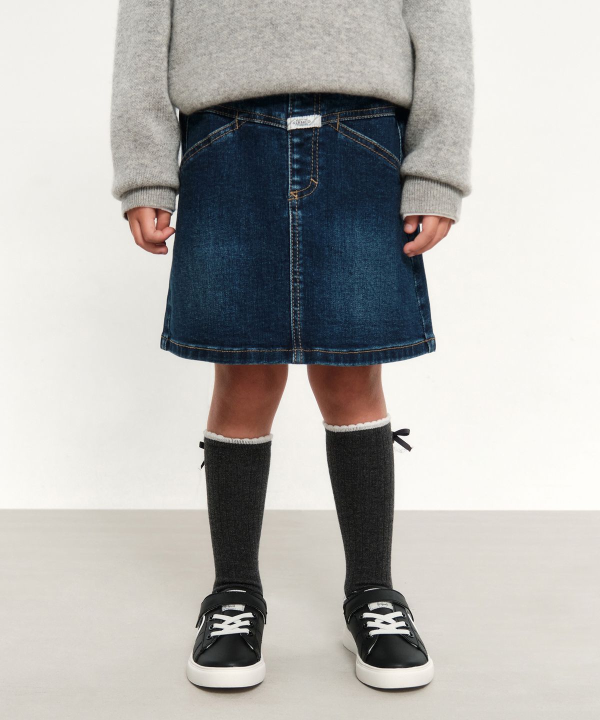 마리떼 키즈(MARITHÉ KIDS) KIDS W X-POCKET DENIM MINI SKIRT dark blue