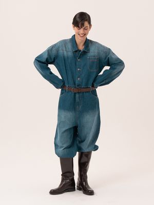 데님 점프 수트