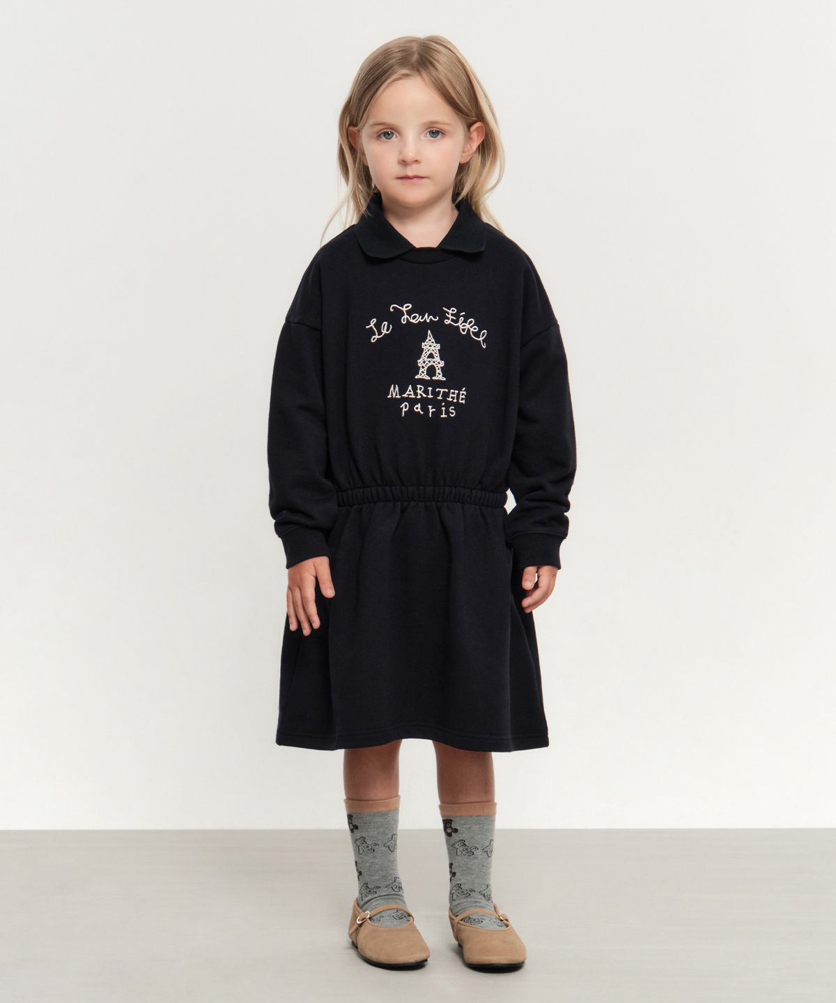 마리떼 키즈(MARITHÉ KIDS) KIDS W COLLAR SWEATSHIRT DRESS navy