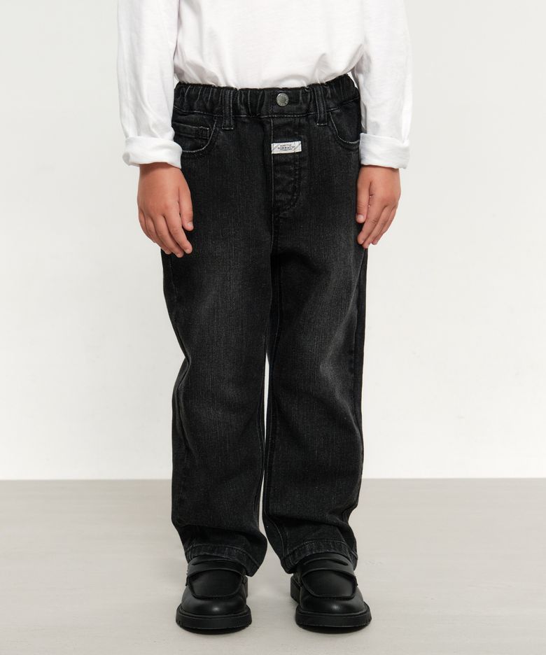 KIDS STRAIGHT DENIM PANTS black