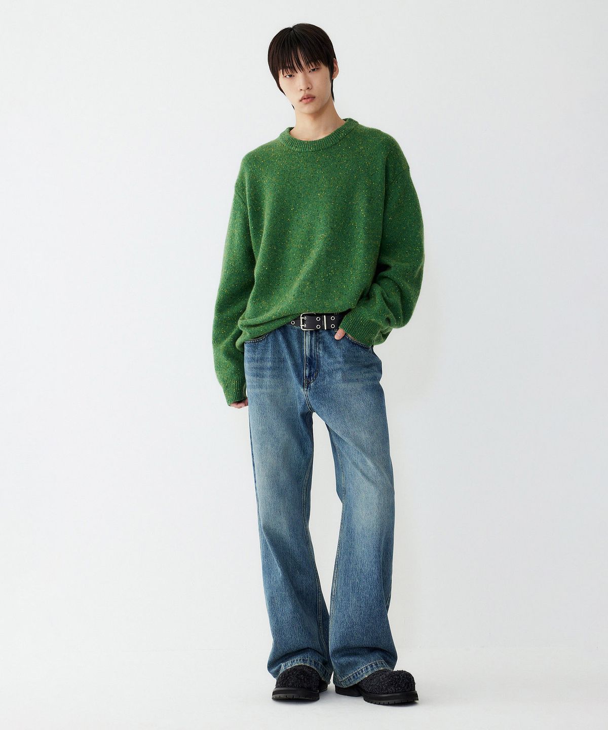 스튜디오 톰보이(STUDIO TOMBOY) [MEN] 5포켓 세미 부츠컷 데님 팬츠 _블루 9155362133