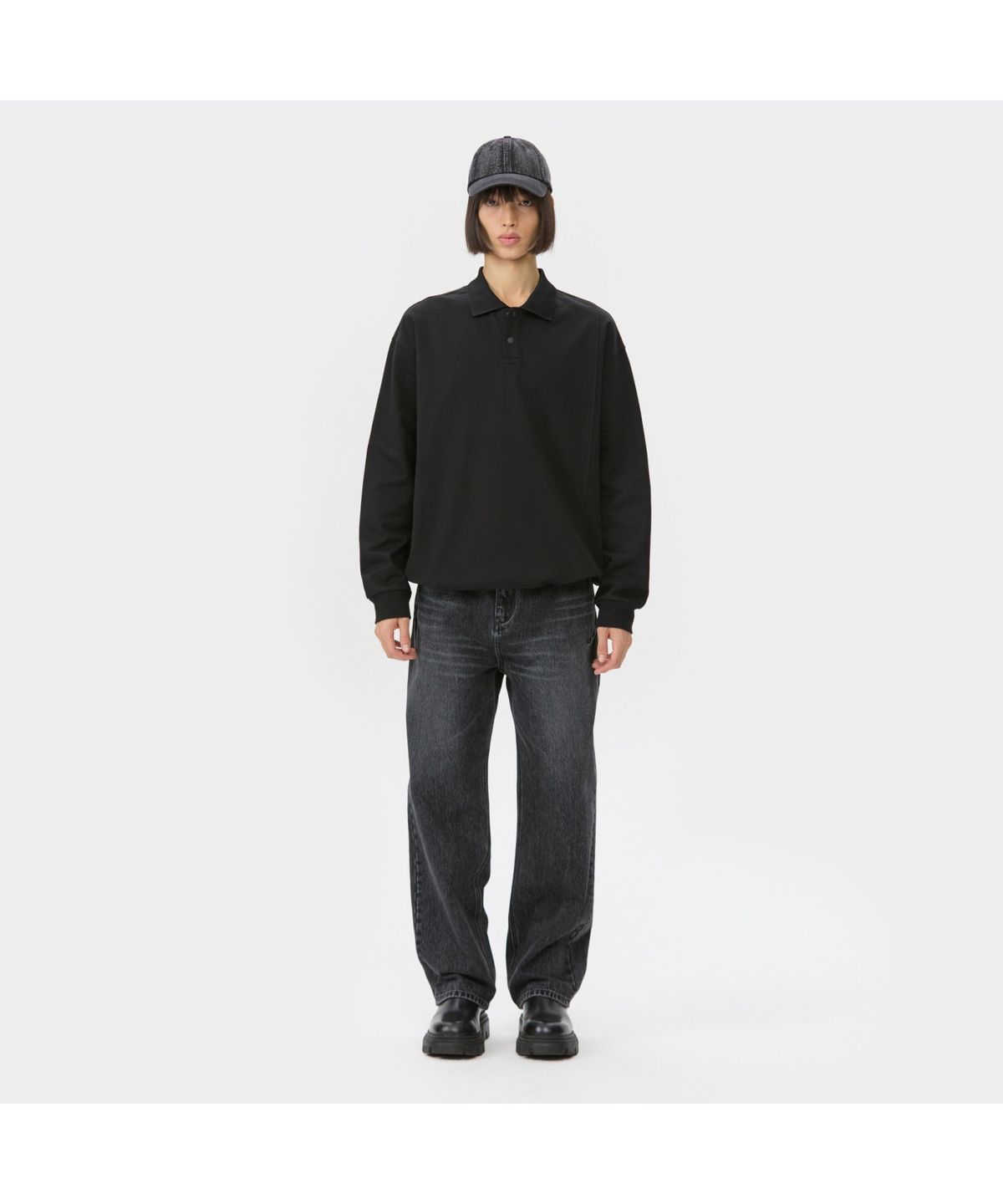 커스텀멜로우(CUSTOMELLOW) Grey Straight Fit Jeans CWPAA25584GYD