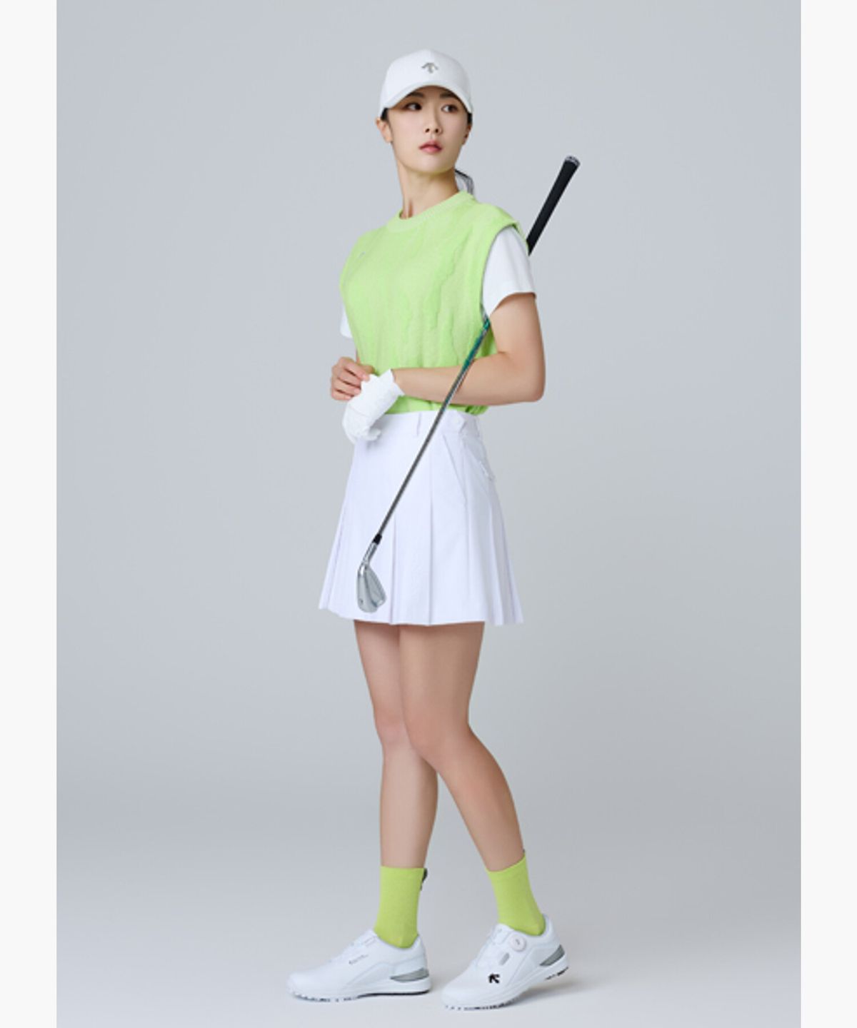 데상트 골프(DESCENTE GOLF) 여성 베이직 플리츠 스커트 (DQ32WFSK9G)