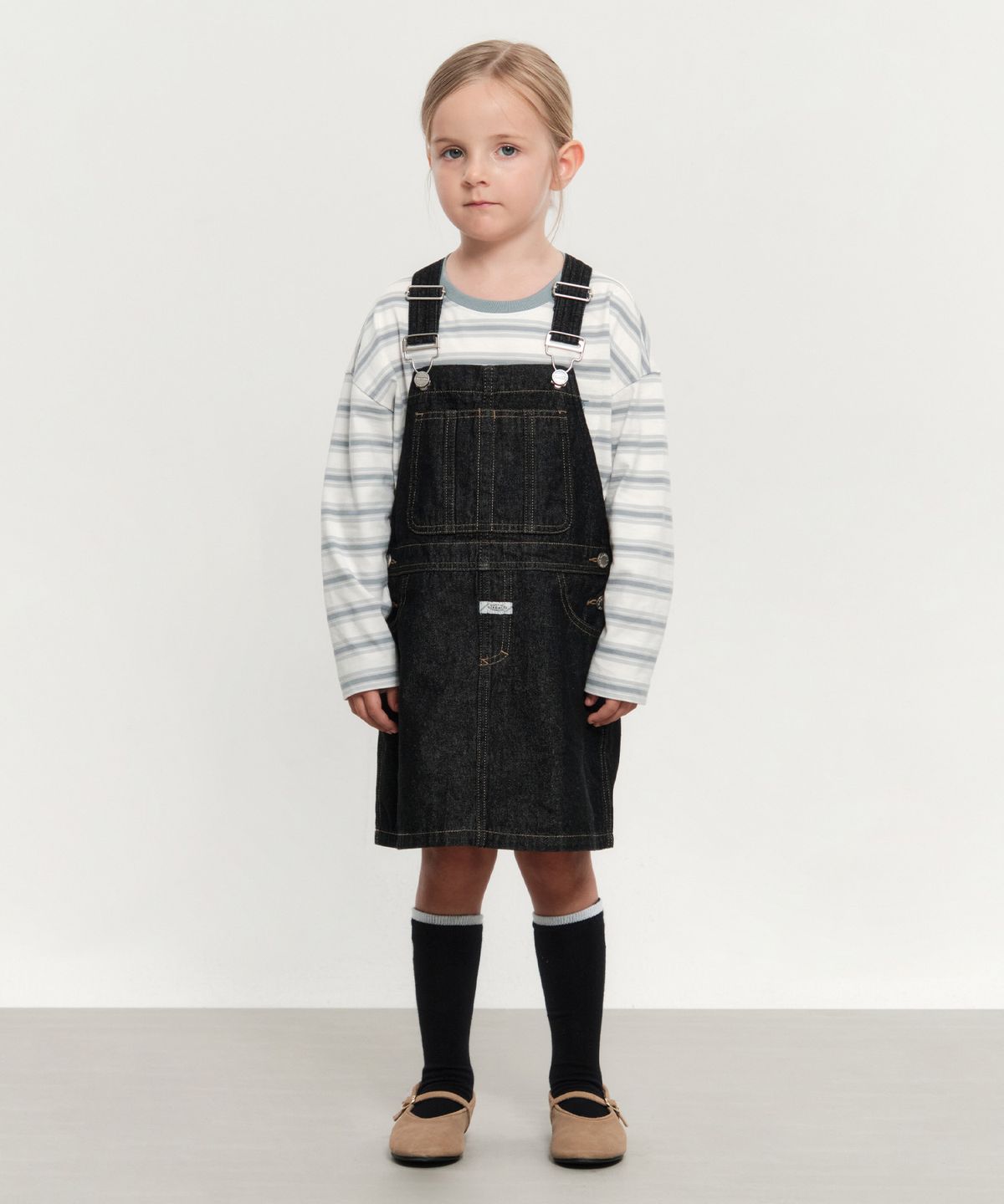 마리떼 키즈(MARITHÉ KIDS) KIDS W DENIM OVERALL SKIRT black