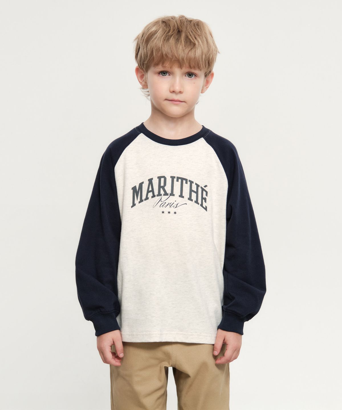 마리떼 키즈(MARITHÉ KIDS) KIDS COLOR BLOCK RAGLAN LONG SLEEVE navy