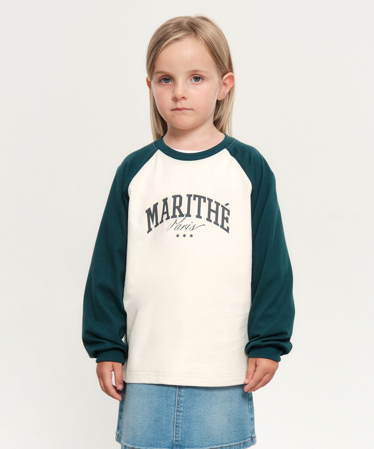 마리떼 키즈(MARITHÉ KIDS) KIDS COLOR BLOCK RAGLAN LONG SLEEVE green