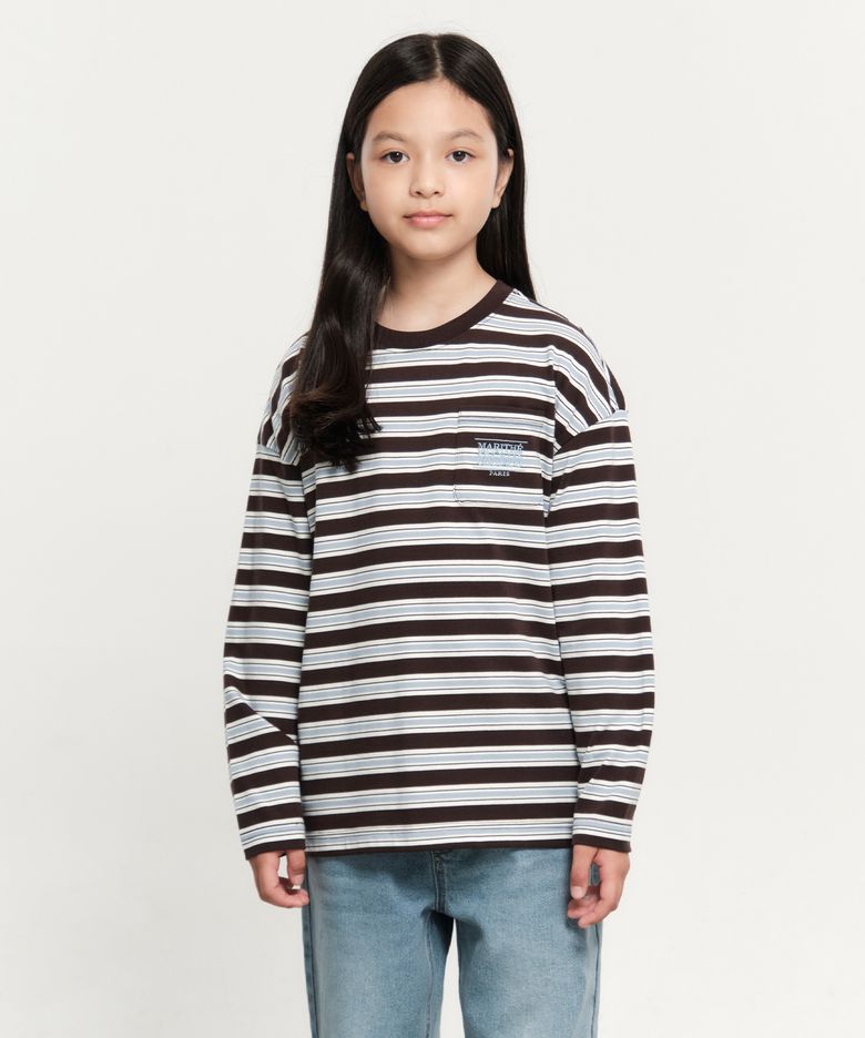 KIDS STRIPE LONG SLEEVE brown
