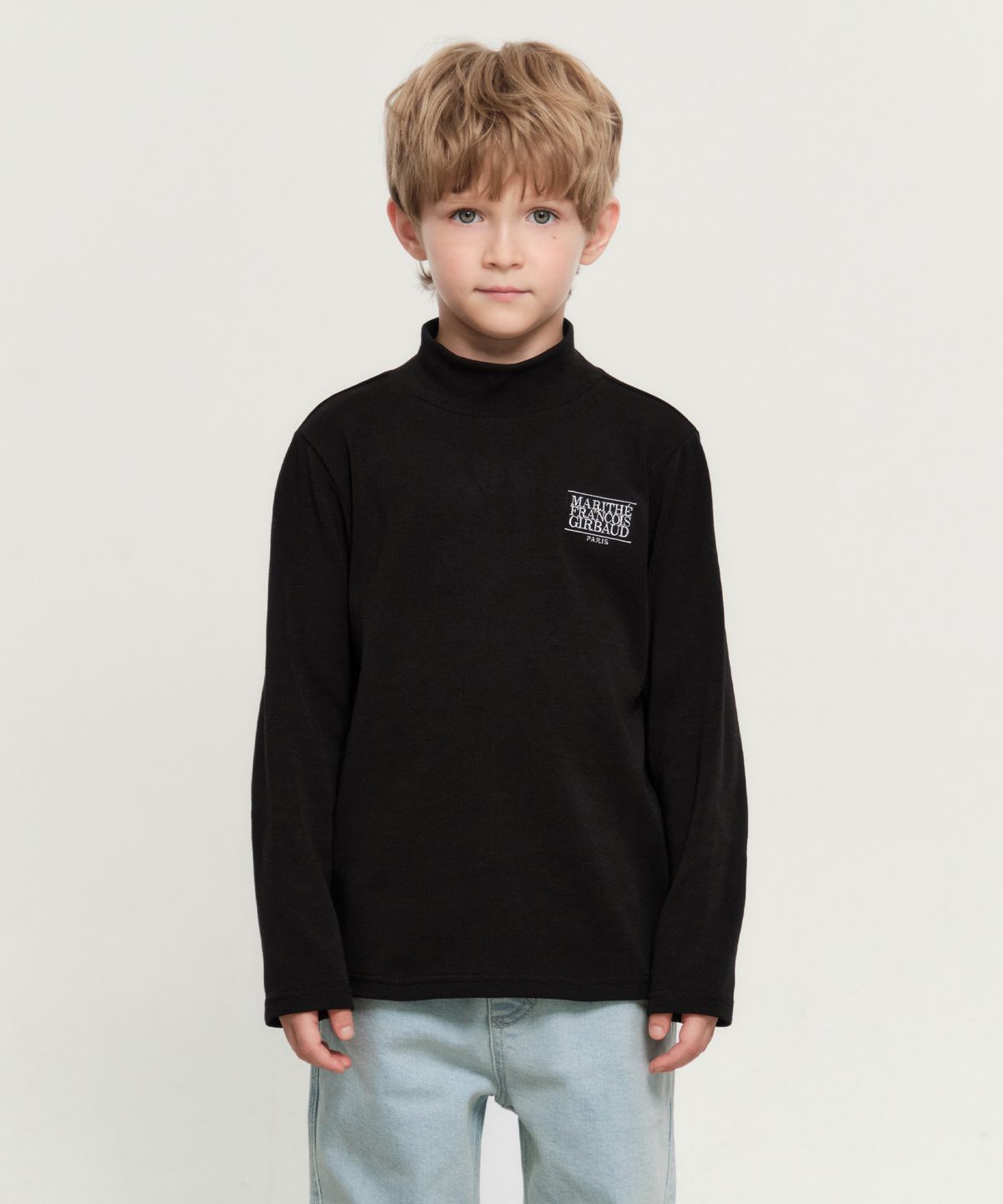 마리떼 키즈(MARITHÉ KIDS) KIDS CLASSIC LOGO HALF NECK LONG SLEEVE black