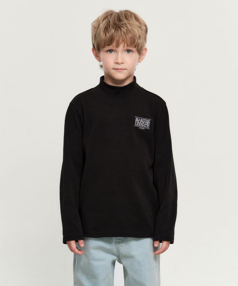 KIDS CLASSIC LOGO HALF NECK LONG SLEEVE black