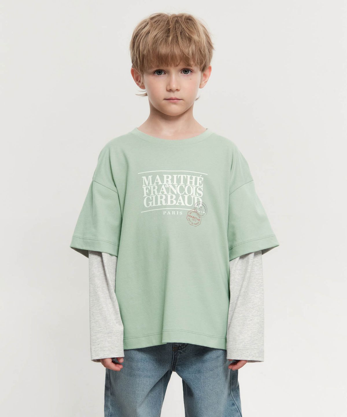 마리떼 키즈(MARITHÉ KIDS) KIDS OVERSIZED LAYERED LONG SLEEVE mint