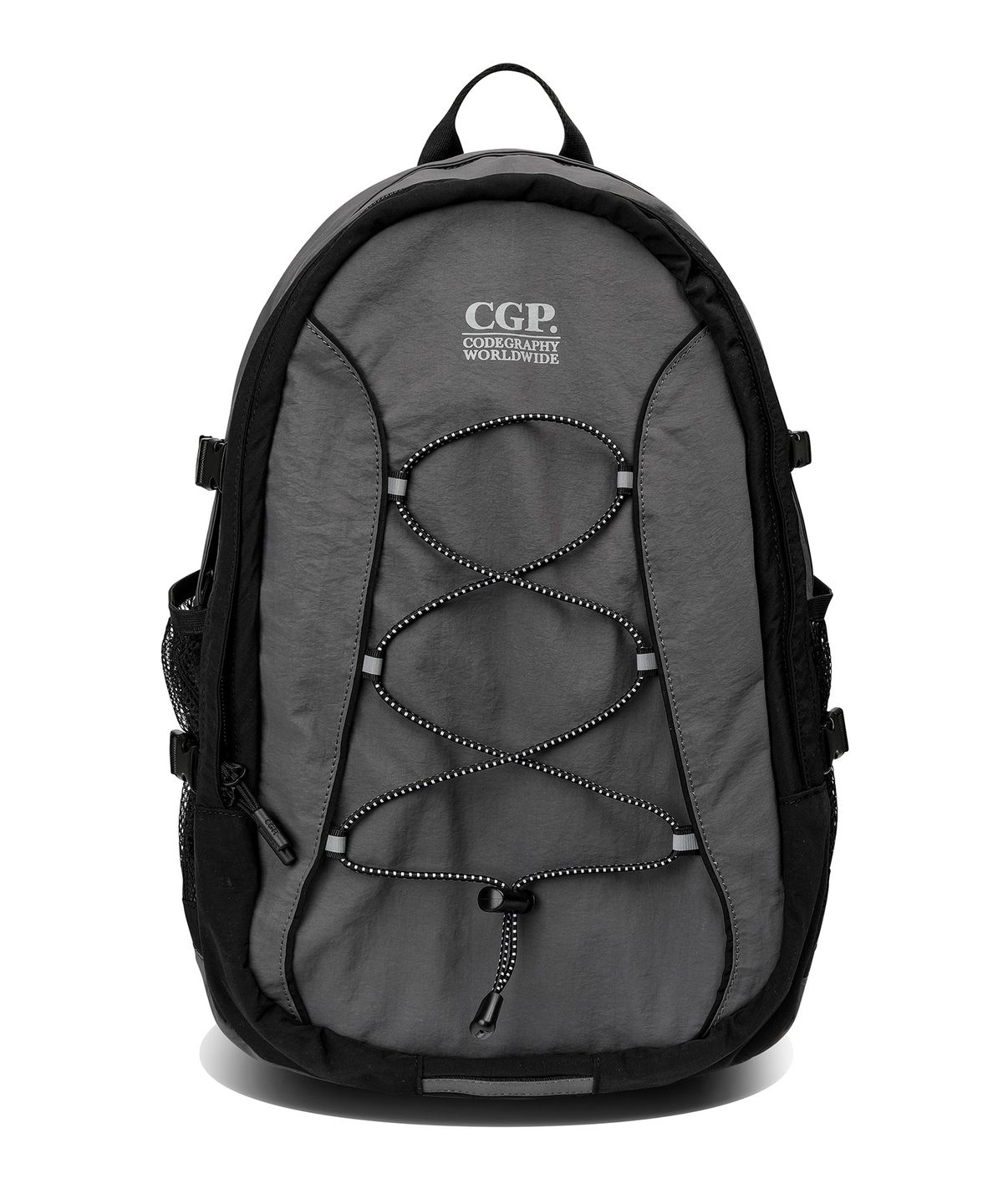 코드그라피(CGP) 스퀘어 로고 스트링 백팩_블랙