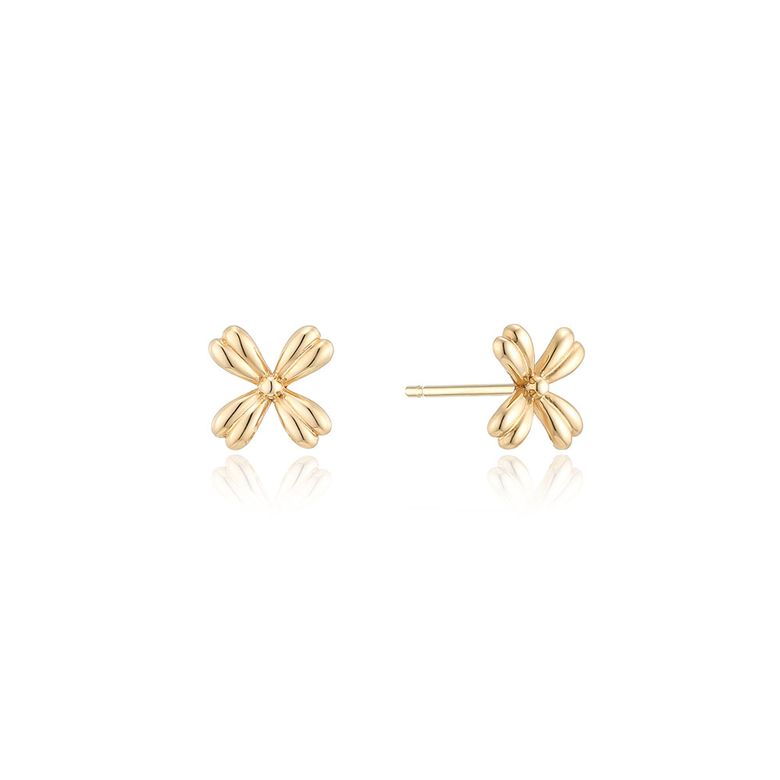 모던 네잎클로버 14K 골드 귀걸이 LPFP3025G