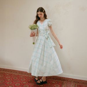 Cest_Plaid floral half banding skirt