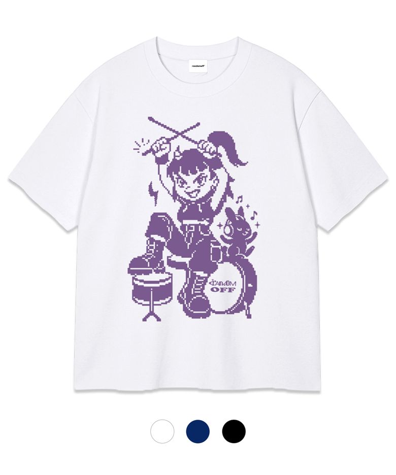 PIXEL DRUM KID OVER FIT T-SHIRT (3color)
