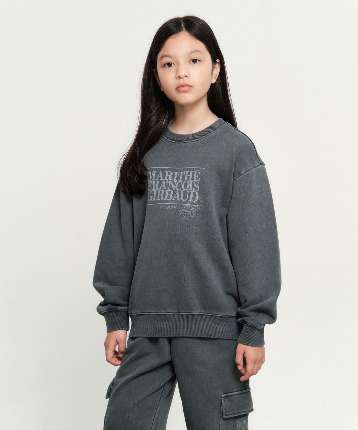 마리떼 키즈(MARITHÉ KIDS) KIDS DYEING SWEATSHIRT charcoal