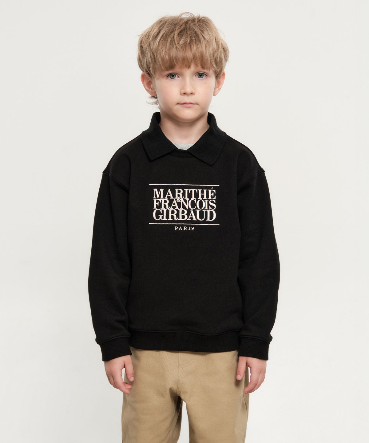 마리떼 키즈(MARITHÉ KIDS) KIDS CLASSIC LOGO COLLAR SWEATSHIRT black
