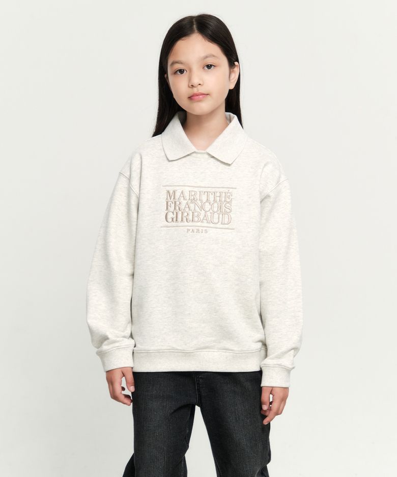 KIDS CLASSIC LOGO COLLAR SWEATSHIRT oatmeal