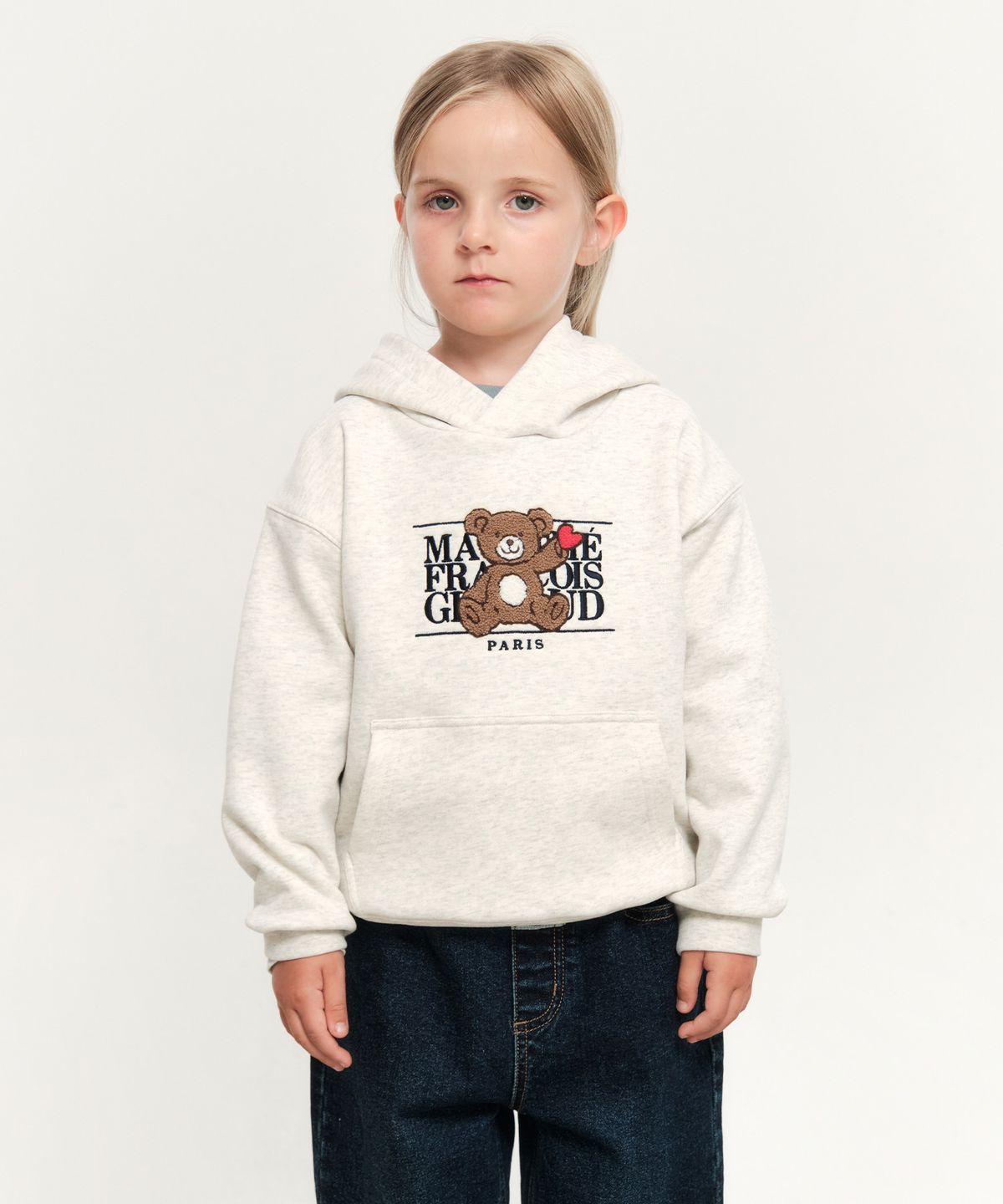 마리떼 키즈(MARITHÉ KIDS) KIDS BEAR CLASSIC LOGO HOODIE oatmeal
