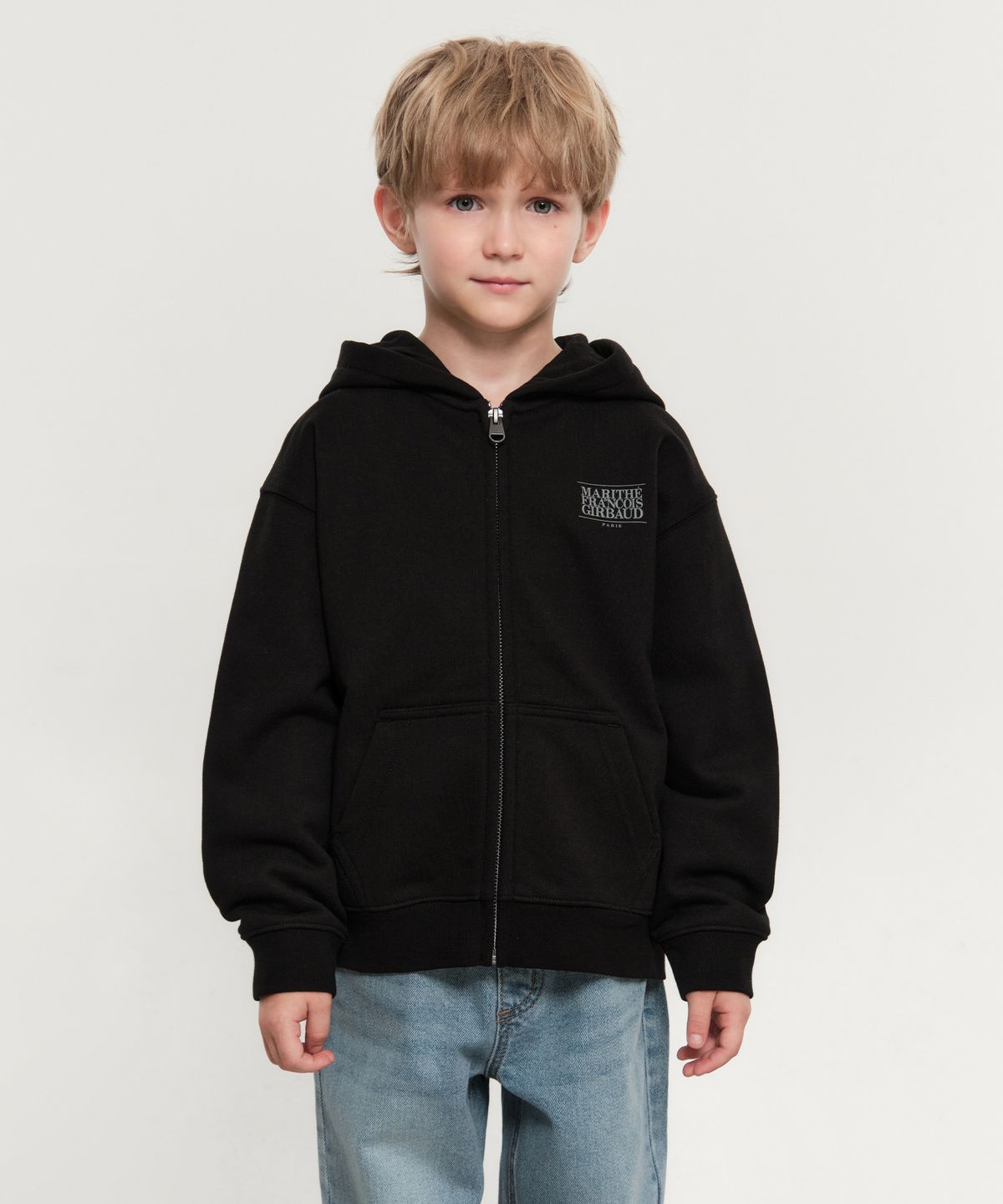 마리떼 키즈(MARITHÉ KIDS) KIDS BIG CLASSIC LOGO HOODIE ZIPUP black