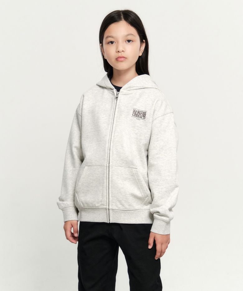 KIDS BIG CLASSIC LOGO HOODIE ZIPUP oatmeal