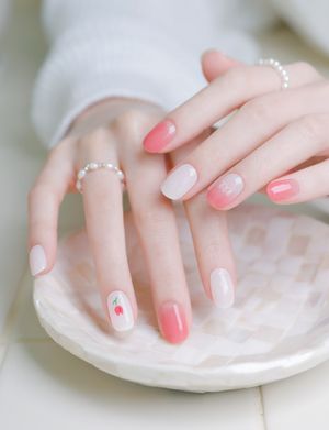 N 튤립 봉봉 네일