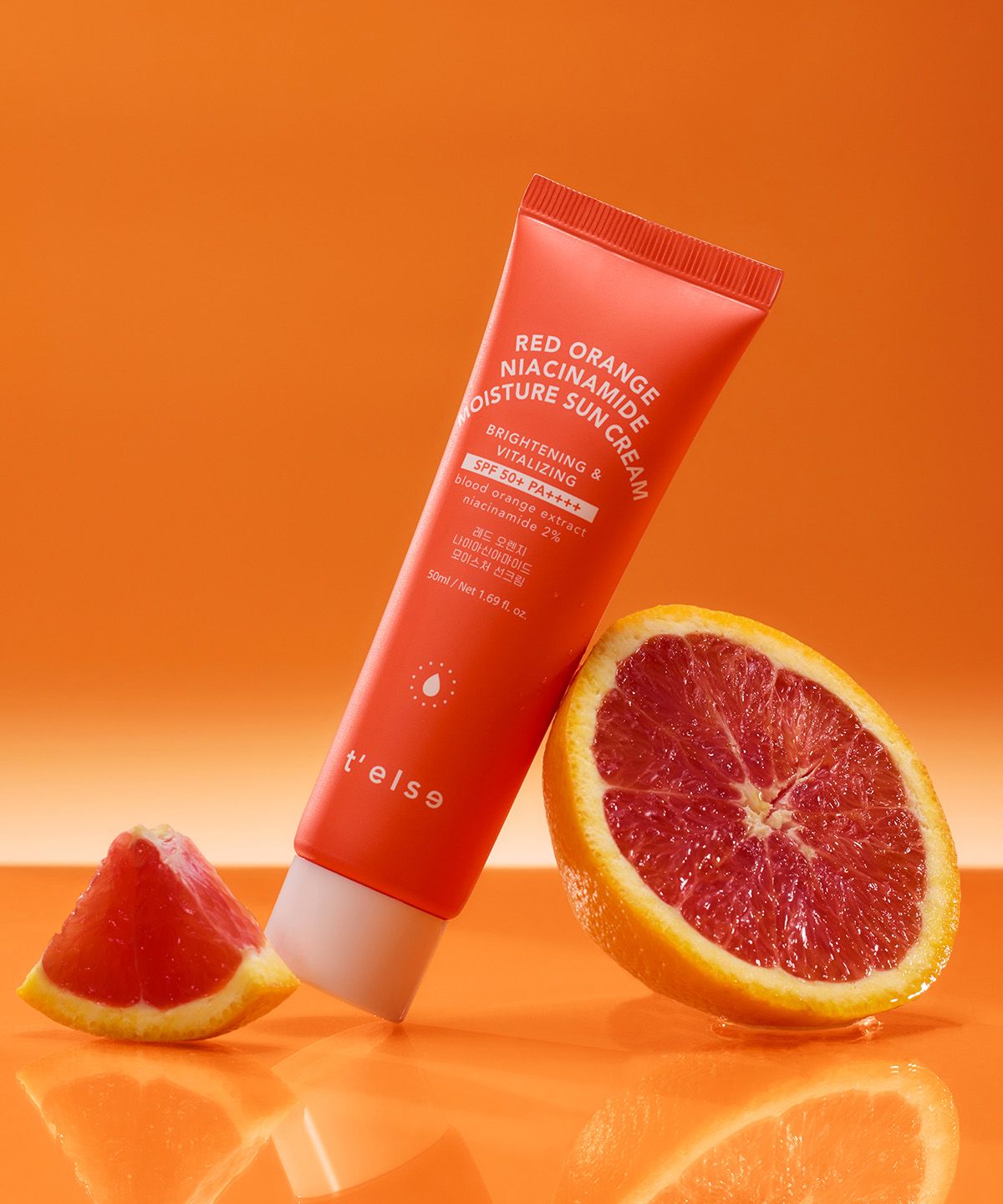 티엘스(TELSE) 레드 오렌지  나이아신아마이드  모이스처 선크림 50ML