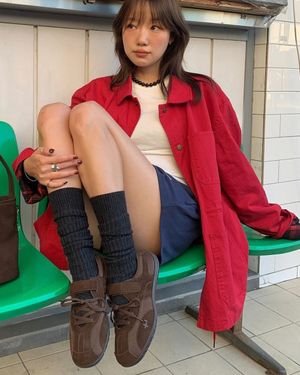 로마리 스웨이드 레이스업 스니커즈 코코아모브 브라운 FLOTFA3W41