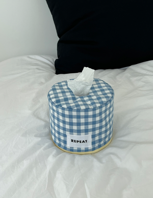 체크 누빔 휴지케이스 원형 두루마리 (3colors)