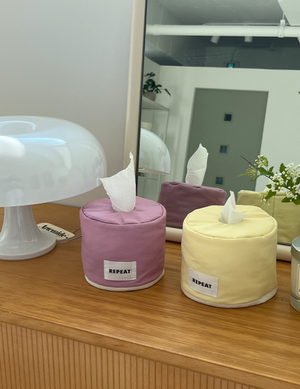 파스텔 누빔 휴지케이스 원형 두루마리 (2colors)