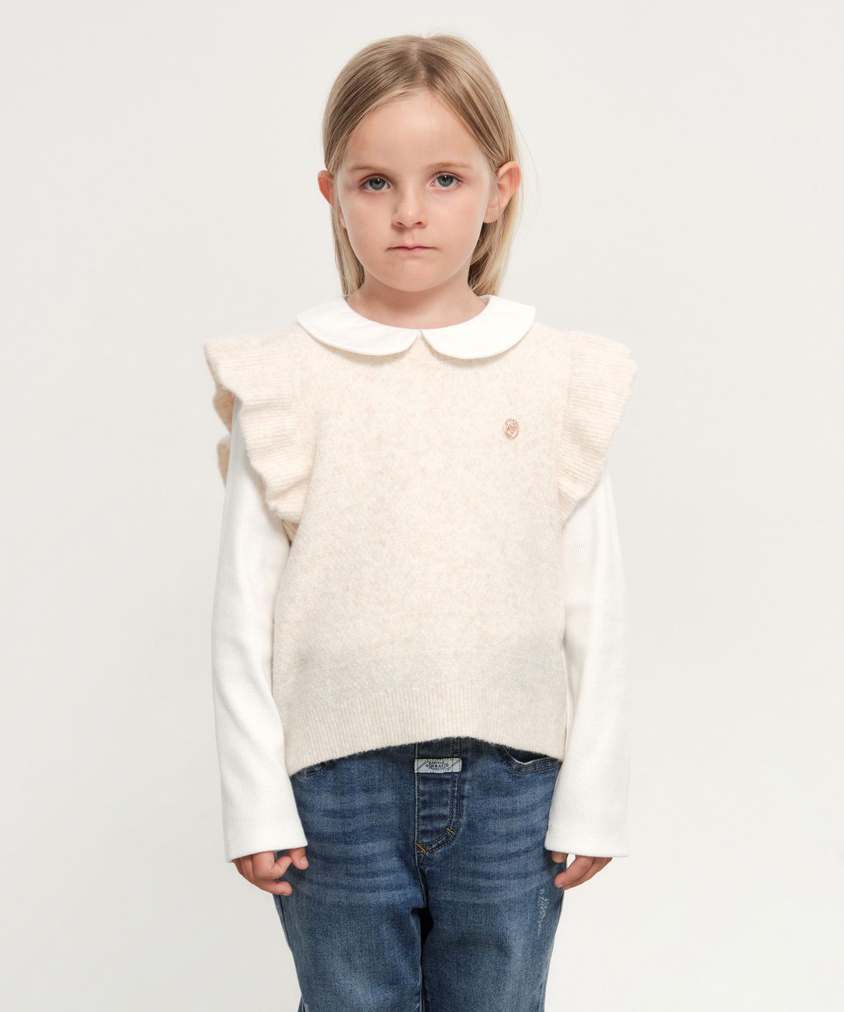 마리떼 키즈(MARITHÉ KIDS) KIDS W RUFFLE KNIT VEST cream