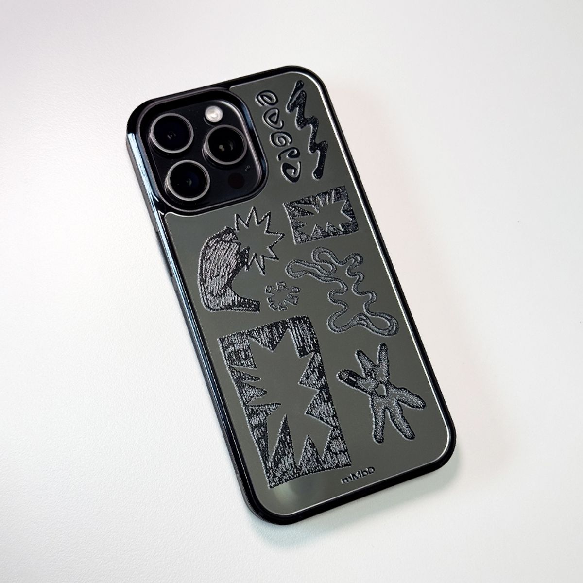 메모리즈바운더리(MEMORIESBOUNDARY) NEWTOPIA BioDoodle Bumper Mirror Phone Case (BK/MagSafe)